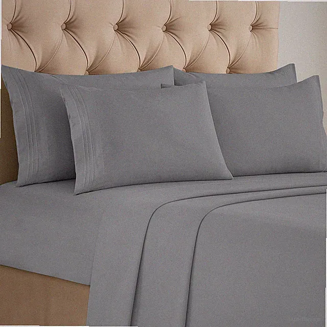 6 Pcs Bed Sheet Set Soft Deep Pocket Microfiber Hotel Quality Bedding Sheets