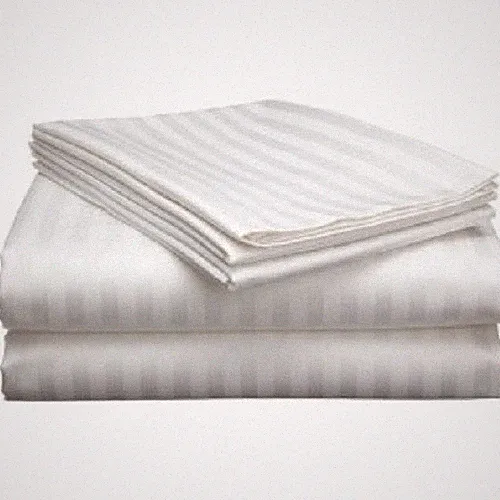6 Pieces King Size White Stripe Sheet Set 1000 Thread Count 100% Egyptian Cotton