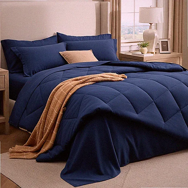 Bedsure 7 Pieces Queen Comforter Set Premium Series Hotel Luxury Soft Bed In A