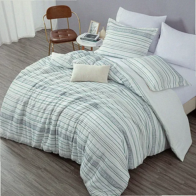 Chezmoi Collection Sophie 7-Piece Clip Jacquard Textured Comforter Set w/Cushion