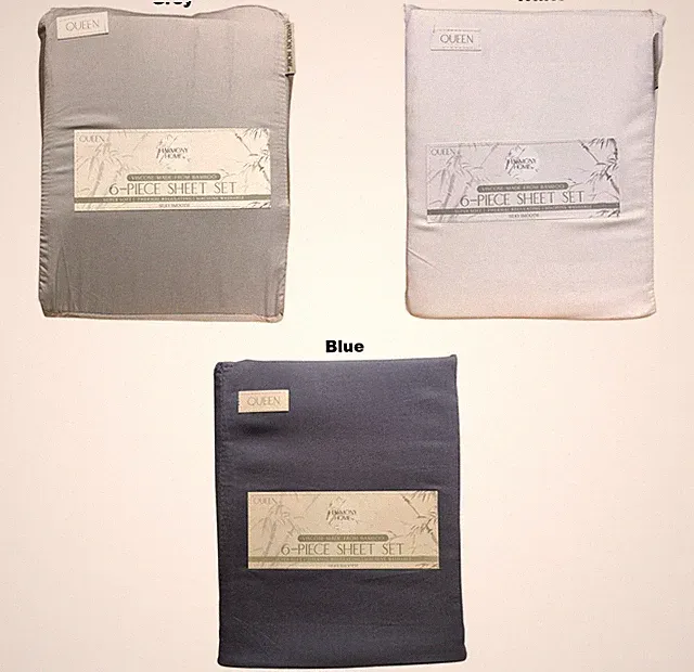Harmony Home 6-Piece Sheet Set, Viscoise Made from Bamboo, Queen