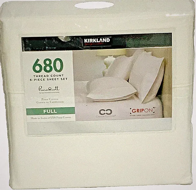 Kirkland Signature Full Size 6-Piece Sheet Set - Bright White