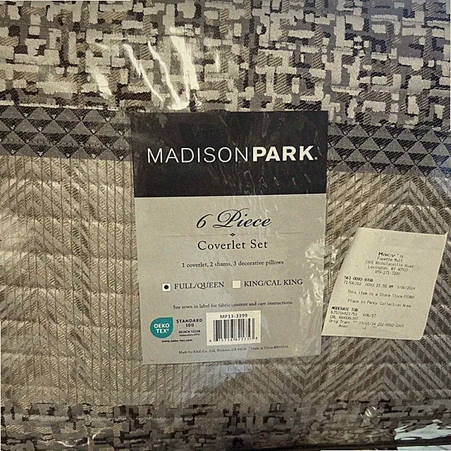 Madison Park Rhapsody 6-Pc. Quilt/Coverlet Set, Full/Queen, Gray